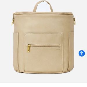 New  Fawn Design The Original Diaper Bag Backpack Light Grey Color Gold Hardware